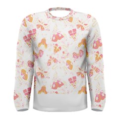 Butterfly T- Shirt Butterflies And Moths Pattern T- Shirt Men s Long Sleeve Tee