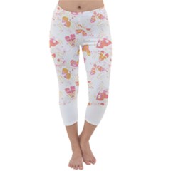 Butterfly T- Shirt Butterflies And Moths Pattern T- Shirt Capri Winter Leggings 