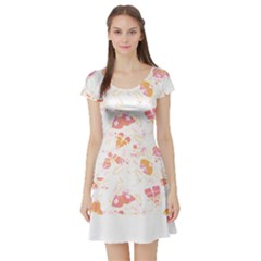 Butterfly T- Shirt Butterflies And Moths Pattern T- Shirt Short Sleeve Skater Dress