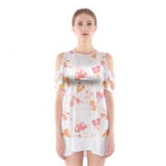 Butterfly T- Shirt Butterflies And Moths Pattern T- Shirt Shoulder Cutout One Piece Dress