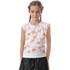 Butterfly T- Shirt Butterflies And Moths Pattern T- Shirt Kids  Raglan Cap Sleeve Tee