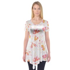 Butterfly T- Shirt Butterflies And Moths Pattern T- Shirt Short Sleeve Tunic 