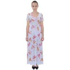 Butterfly T- Shirt Butterflies And Moths Pattern T- Shirt High Waist Short Sleeve Maxi Dress