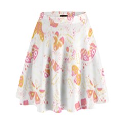 Butterfly T- Shirt Butterflies And Moths Pattern T- Shirt High Waist Skirt