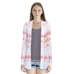 Butterfly T- Shirt Butterflies And Moths Pattern T- Shirt Drape Collar Cardigan