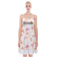 Butterfly T- Shirt Butterflies And Moths Pattern T- Shirt Spaghetti Strap Velvet Dress