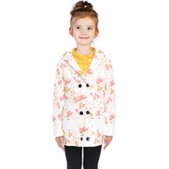 Butterfly T- Shirt Butterflies And Moths Pattern T- Shirt Kids  Double Breasted Button Coat