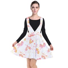 Butterfly T- Shirt Butterflies And Moths Pattern T- Shirt Plunge Pinafore Dress