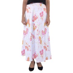 Butterfly T- Shirt Butterflies And Moths Pattern T- Shirt Flared Maxi Skirt