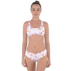 Butterfly T- Shirt Butterflies And Moths Pattern T- Shirt Criss Cross Bikini Set