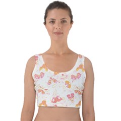 Butterfly T- Shirt Butterflies And Moths Pattern T- Shirt Velvet Crop Top by maxcute