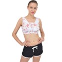 Butterfly T- Shirt Butterflies And Moths Pattern T- Shirt V-Back Sports Bra View1