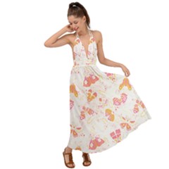 Butterfly T- Shirt Butterflies And Moths Pattern T- Shirt Backless Maxi Beach Dress