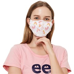 Butterfly T- Shirt Butterflies And Moths Pattern T- Shirt Fitted Cloth Face Mask (Adult)