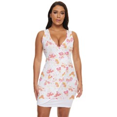 Butterfly T- Shirt Butterflies And Moths Pattern T- Shirt Draped Bodycon Dress