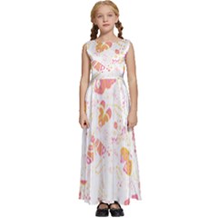 Butterfly T- Shirt Butterflies And Moths Pattern T- Shirt Kids  Satin Sleeveless Maxi Dress