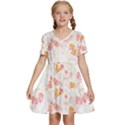 Butterfly T- Shirt Butterflies And Moths Pattern T- Shirt Kids  Short Sleeve Tiered Mini Dress View1