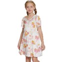 Butterfly T- Shirt Butterflies And Moths Pattern T- Shirt Kids  Short Sleeve Tiered Mini Dress View2