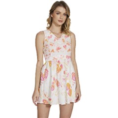 Butterfly T- Shirt Butterflies And Moths Pattern T- Shirt Sleeveless High Waist Mini Dress