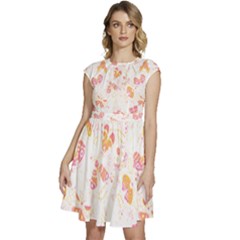 Butterfly T- Shirt Butterflies And Moths Pattern T- Shirt Cap Sleeve High Waist Dress