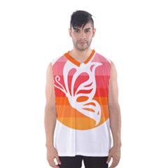 Butterfly T- Shirt Butterfly Orange Red Gradient T- Shirt Men s Basketball Tank Top by maxcute