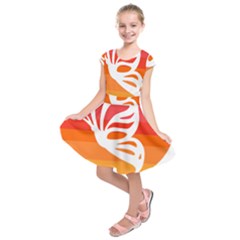 Butterfly T- Shirt Butterfly Orange Red Gradient T- Shirt Kids  Short Sleeve Dress by maxcute