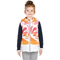 Butterfly T- Shirt Butterfly Orange Red Gradient T- Shirt Kids  Hooded Puffer Vest by maxcute