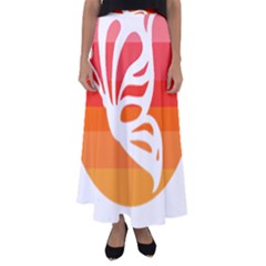 Butterfly T- Shirt Butterfly Orange Red Gradient T- Shirt Flared Maxi Skirt by maxcute