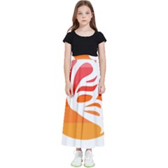 Butterfly T- Shirt Butterfly Orange Red Gradient T- Shirt Kids  Flared Maxi Skirt by maxcute