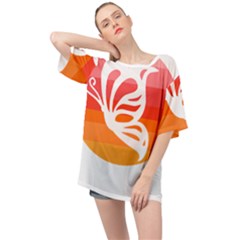 Butterfly T- Shirt Butterfly Orange Red Gradient T- Shirt Oversized Chiffon Top by maxcute