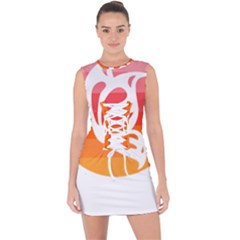 Butterfly T- Shirt Butterfly Orange Red Gradient T- Shirt Lace Up Front Bodycon Dress by maxcute