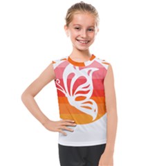 Butterfly T- Shirt Butterfly Orange Red Gradient T- Shirt Kids  Mesh Tank Top by maxcute