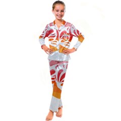 Butterfly T- Shirt Butterfly Orange Red Gradient T- Shirt Kid s Satin Long Sleeve Pajamas Set by maxcute