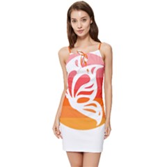 Butterfly T- Shirt Butterfly Orange Red Gradient T- Shirt Summer Tie Front Dress by maxcute