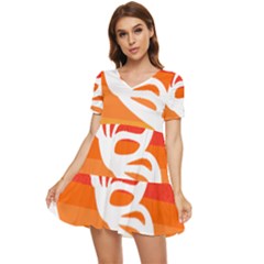 Butterfly T- Shirt Butterfly Orange Red Gradient T- Shirt Tiered Short Sleeve Babydoll Dress by maxcute