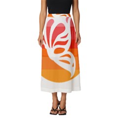 Butterfly T- Shirt Butterfly Orange Red Gradient T- Shirt Classic Midi Chiffon Skirt