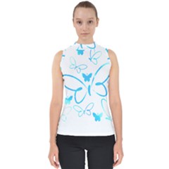 Butterfly T- Shirt Butterfly T- Shirt Mock Neck Shell Top by maxcute