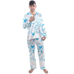 Butterfly T- Shirt Butterfly T- Shirt Men s Long Sleeve Satin Pajamas Set by maxcute