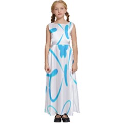 Butterfly T- Shirt Butterfly T- Shirt Kids  Satin Sleeveless Maxi Dress by maxcute