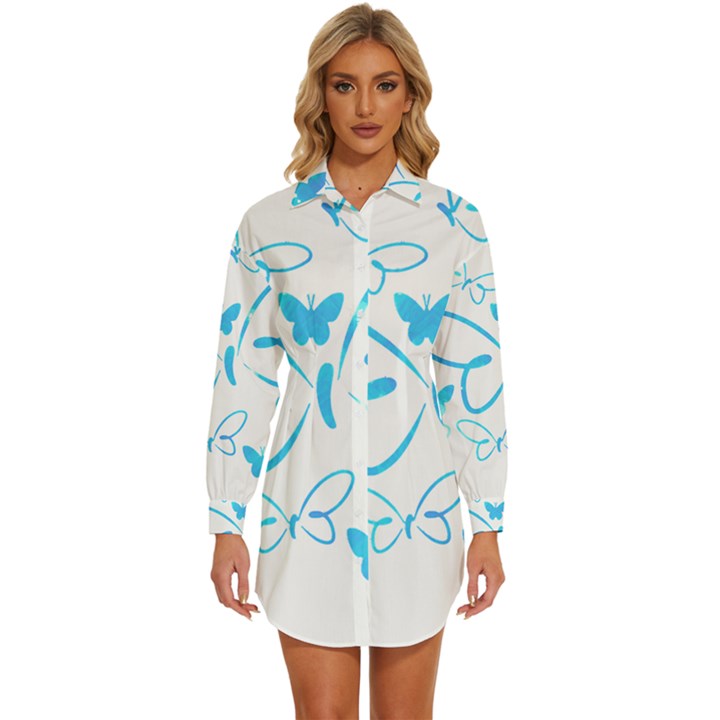 Butterfly T- Shirt Butterfly T- Shirt Womens Long Sleeve Shirt Dress