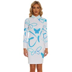 Butterfly T- Shirt Butterfly T- Shirt Long Sleeve Shirt Collar Bodycon Dress