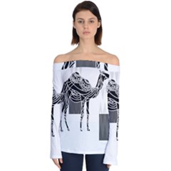 Camel Art T- Shirtcamel T- Shirt (7) Off Shoulder Long Sleeve Top by maxcute