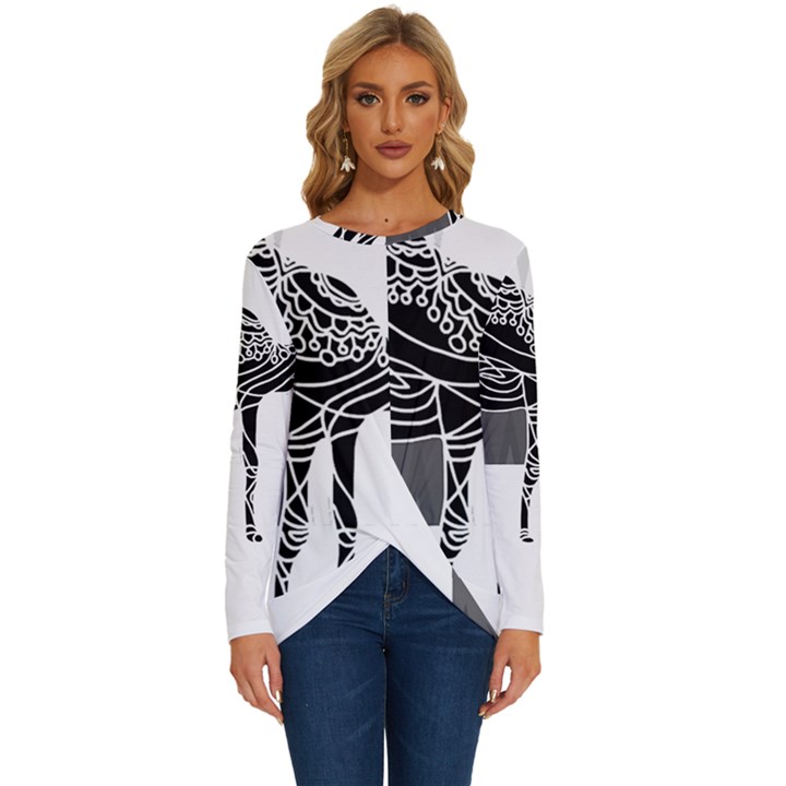 Camel Art T- Shirtcamel T- Shirt (7) Long Sleeve Crew Neck Pullover Top