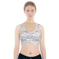 Cat Apparel T- Shirt Cute Cat Pattern For Cat Lovers T- Shirt Sports Bra With Pocket by maxcute