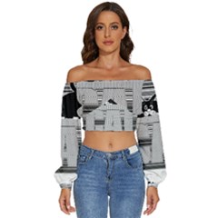 Cat Lover Gifts T- Shirtcat T- Shirt (3) Long Sleeve Crinkled Weave Crop Top