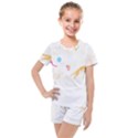 Cat Pattern T- Shirt Pattern Of Cats Playing With Toys T- Shirt Kids  Mesh Tee and Shorts Set View1