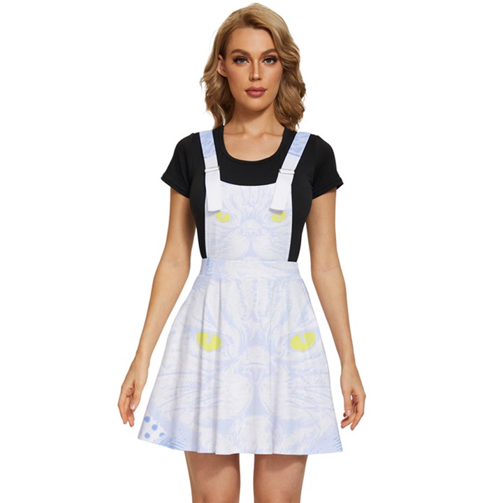 Cat T- Shirt Biker Cat T- Shirt Apron Dress