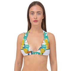 Cat T- Shirt Cute Cats Colorful Seamless Pattern T- Shirt Double Strap Halter Bikini Top by maxcute