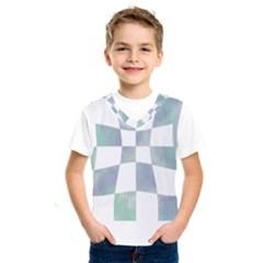 Checkerboard T- Shirt Psychedelic Watercolor Check Aqua T- Shirt Kids  Basketball Tank Top by maxcute