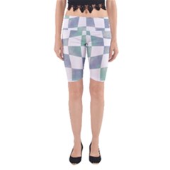 Checkerboard T- Shirt Psychedelic Watercolor Check Aqua T- Shirt Yoga Cropped Leggings